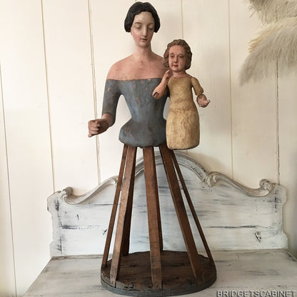 1780s Capipoye Madonna Santos Cage Doll with Child