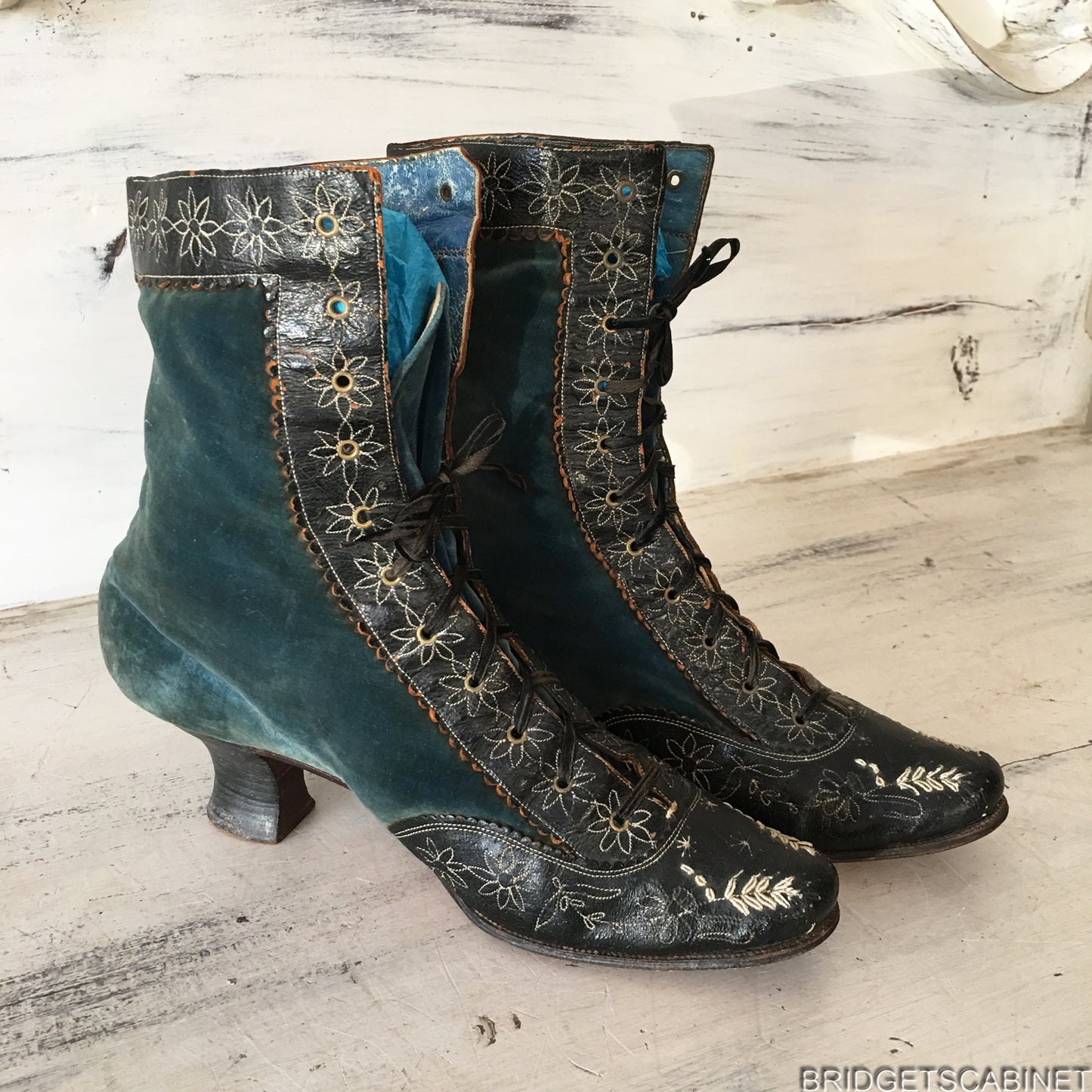 1850s French Velvet Shoes