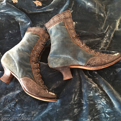 1850s French Velvet Shoes