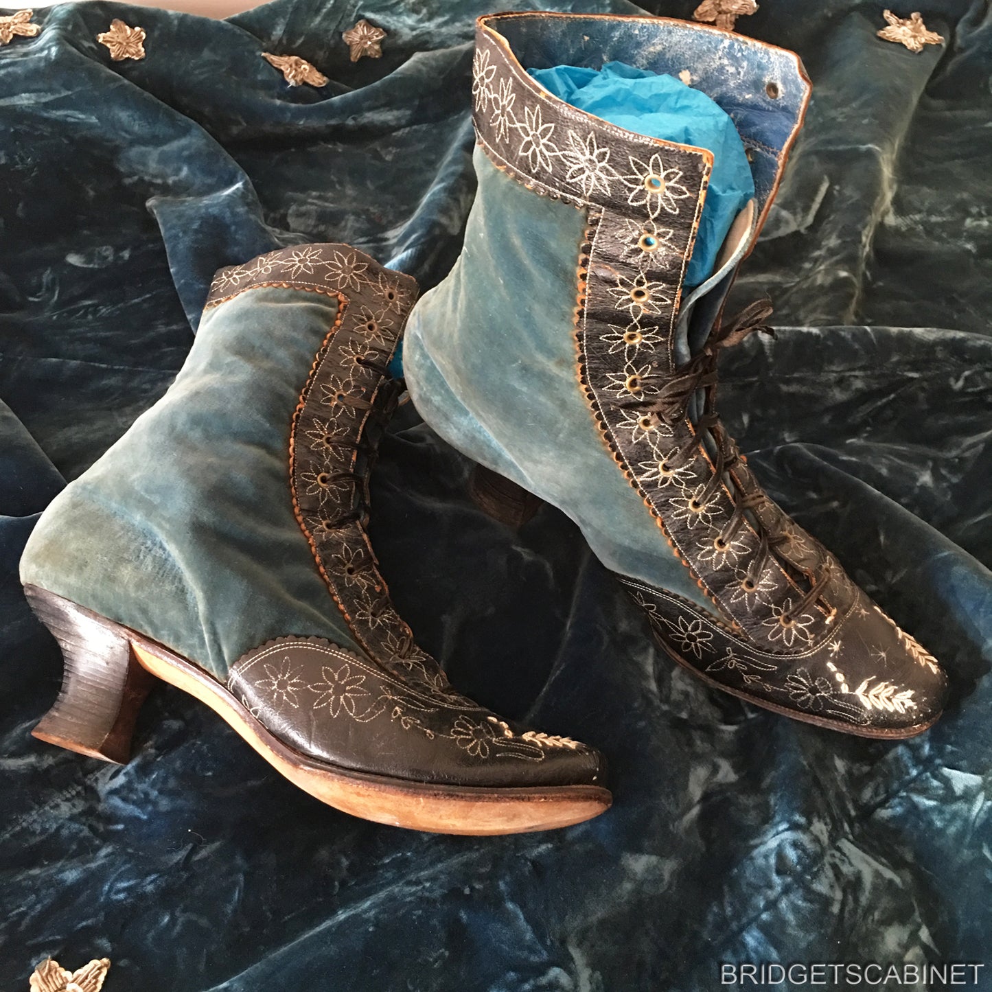 1850s French Velvet Shoes