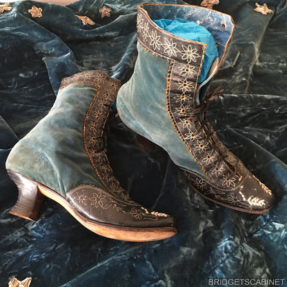 1850s French Velvet Shoes