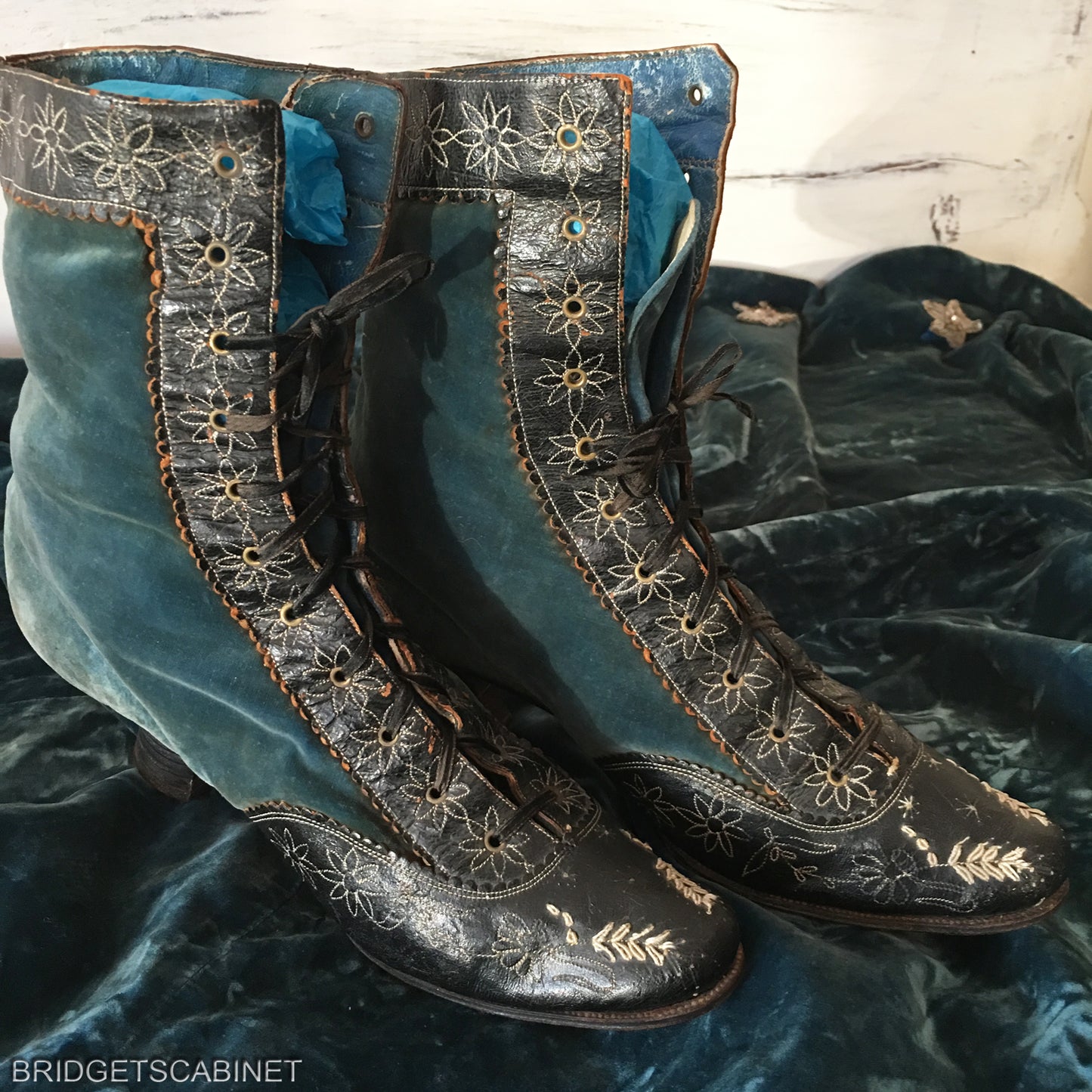 1850s French Velvet Shoes