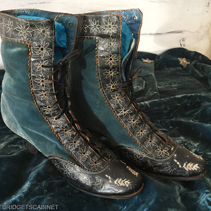 1850s French Velvet Shoes