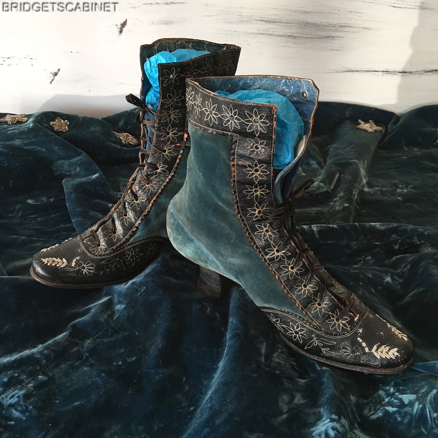 1850s French Velvet Shoes