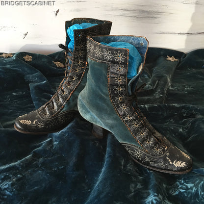 1850s French Velvet Shoes