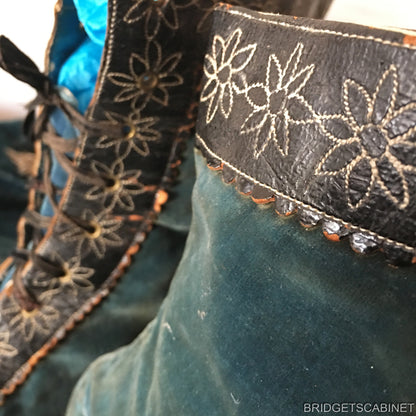 1850s French Velvet Shoes