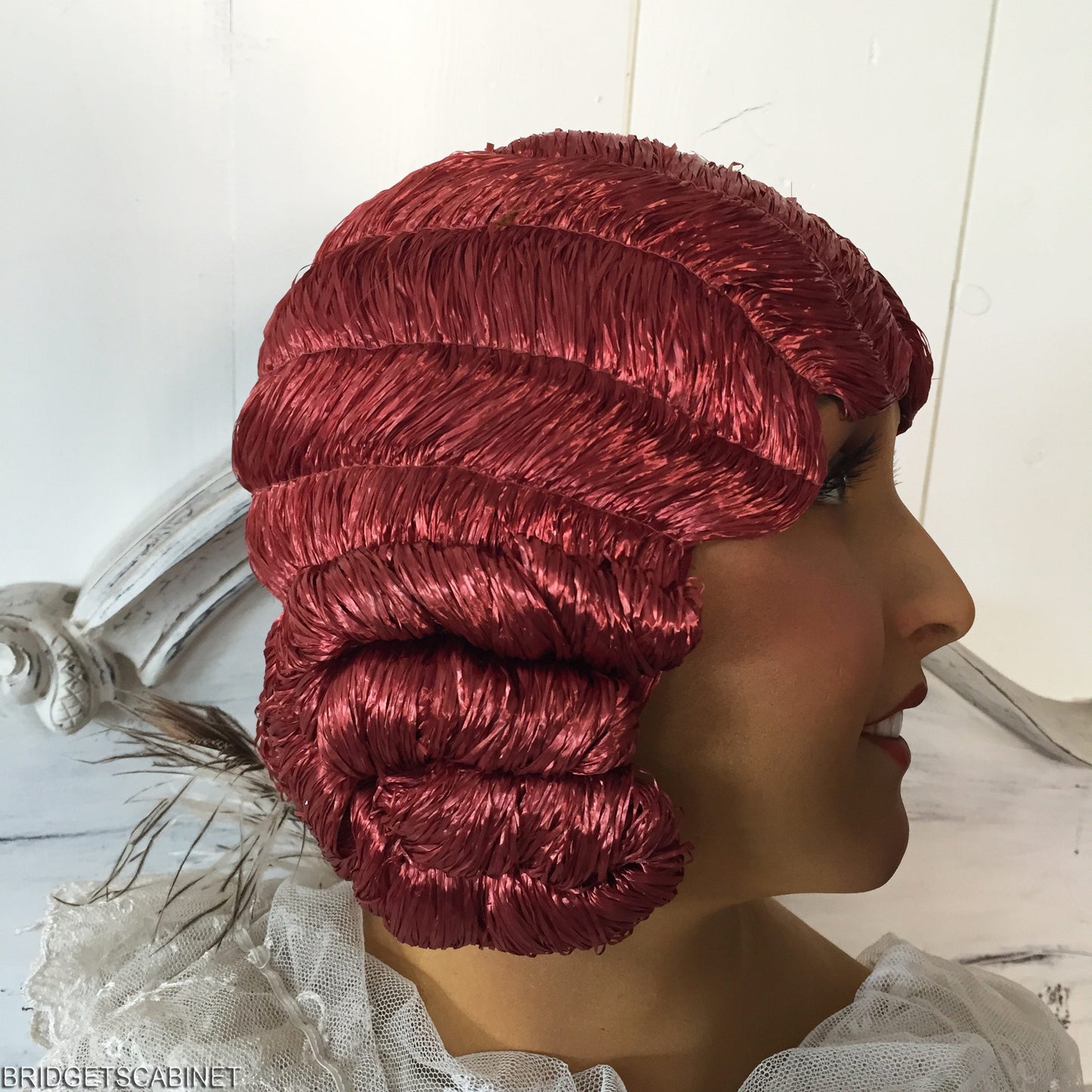 1920s Copper Red Flapper Wig