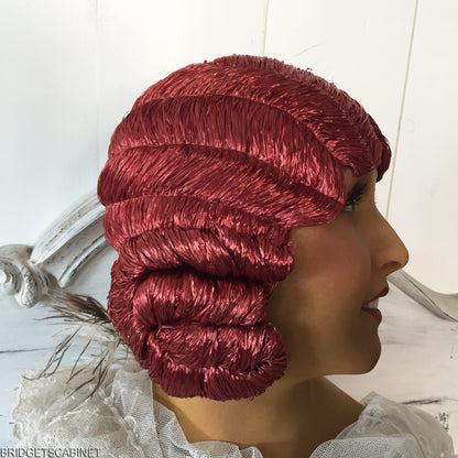 1920s Copper Red Flapper Wig