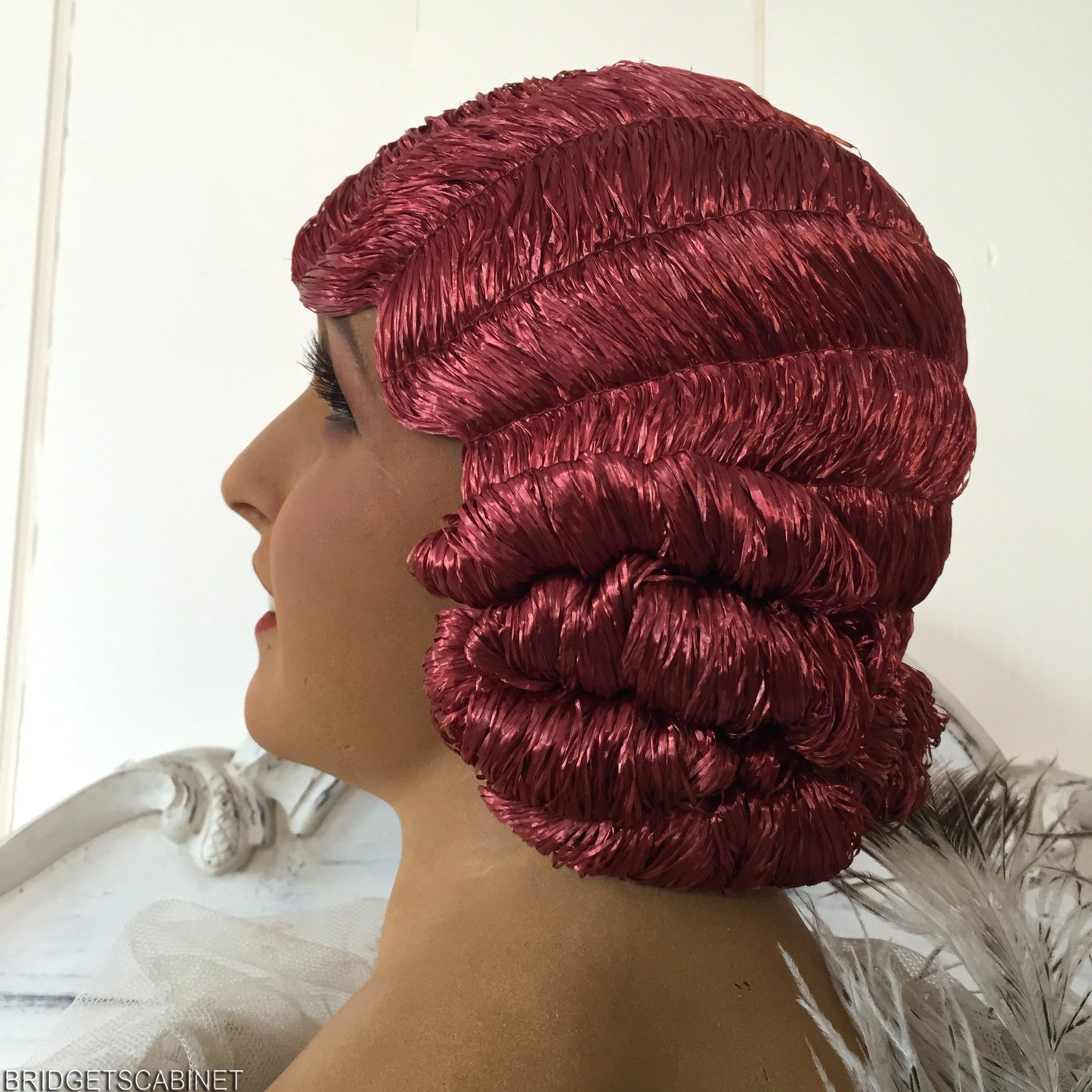 1920s Copper Red Flapper Wig