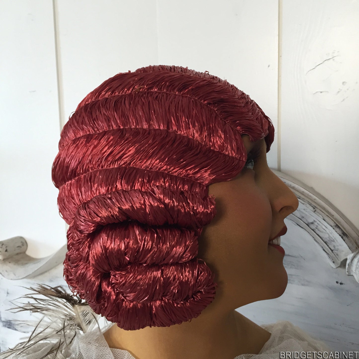 1920s Copper Red Flapper Wig