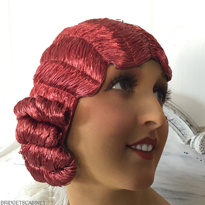 1920s Copper Red Flapper Wig
