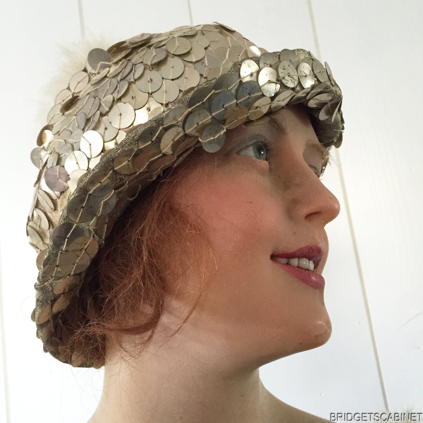 1920s French Stage Sequin Dress/ Hat