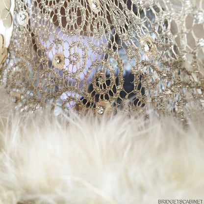 1920s French Stage Sequin Dress/ Hat