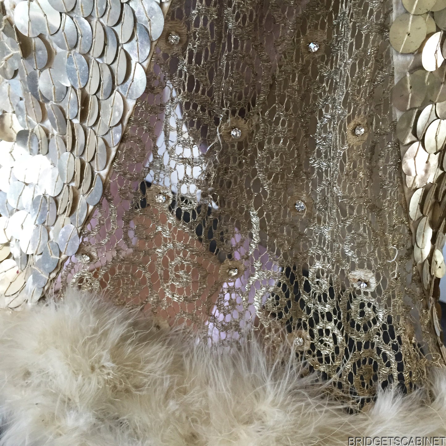 1920s French Stage Sequin Dress/ Hat