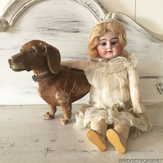 Antique Real Fur Toy Dog Doll