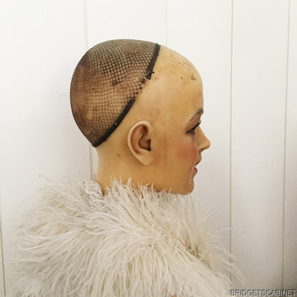 1920 Art Nouveau Wax Bust Signed