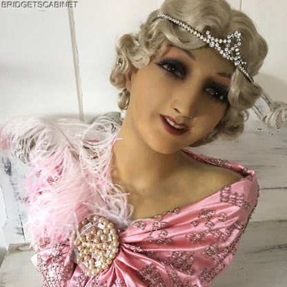 1920s French Lodier Wax Wig Bust