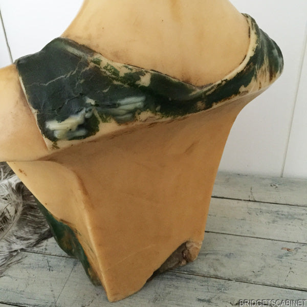 1920 Art Nouveau Wax Bust Signed