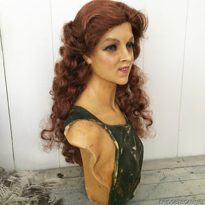 1920 Art Nouveau Wax Bust Signed