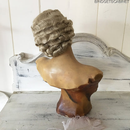 1920s French Lodier Wax Wig Bust