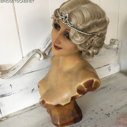 1920s French Lodier Wax Wig Bust