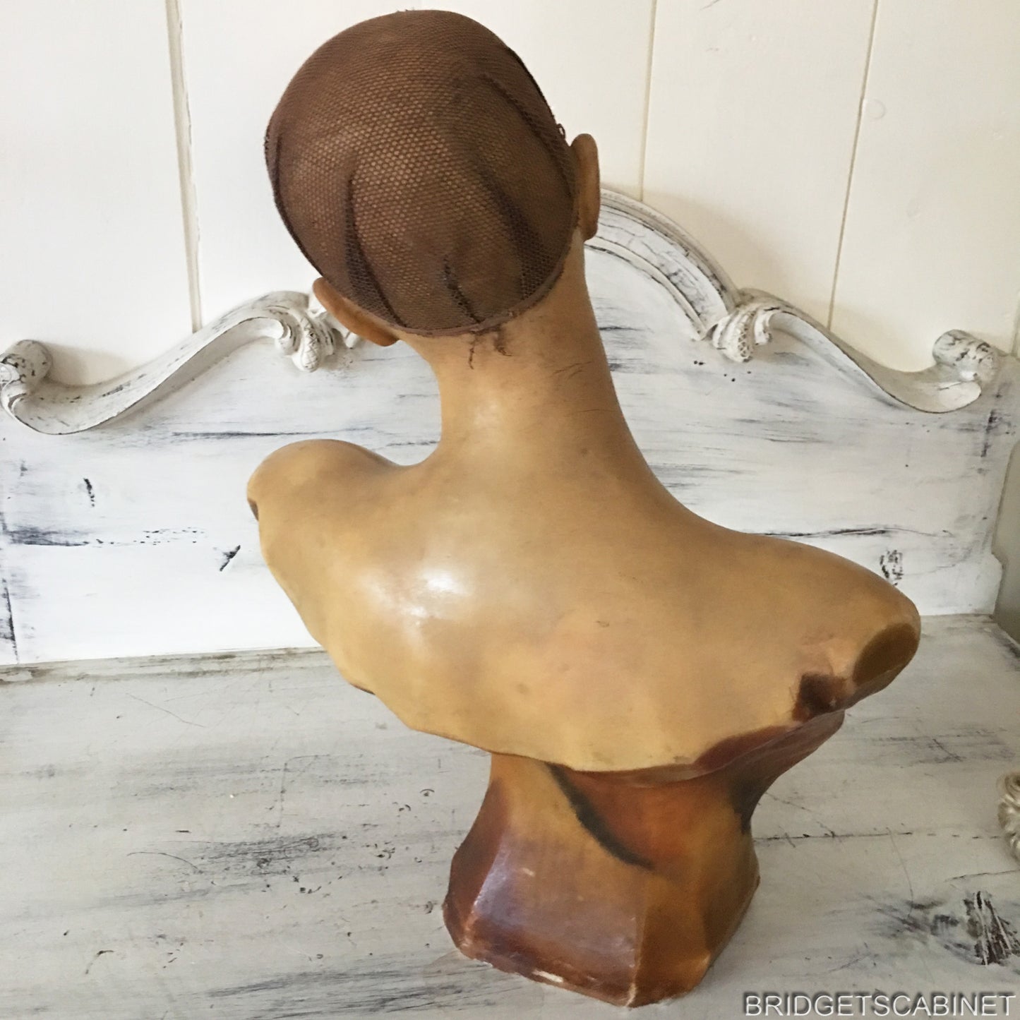 1920s French Lodier Wax Wig Bust