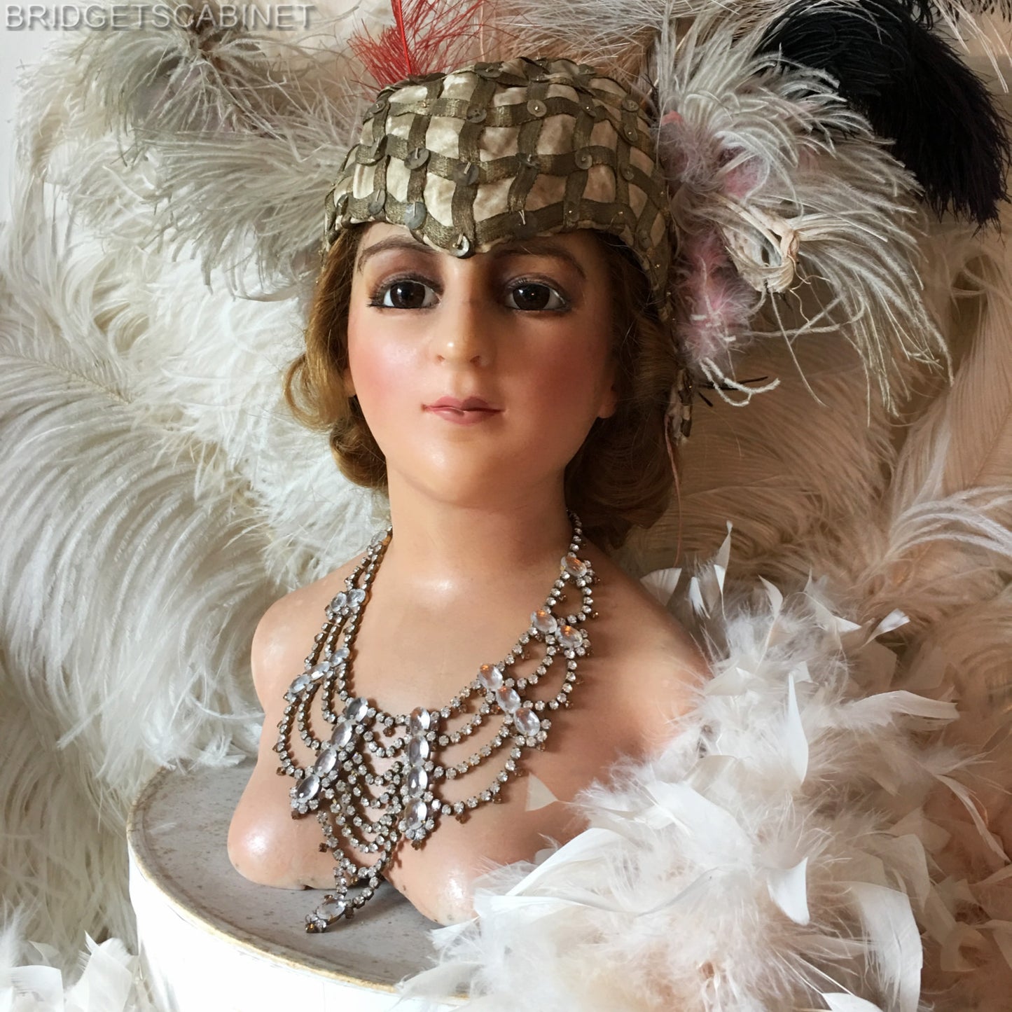 1900s French Wax Boudoir Bust