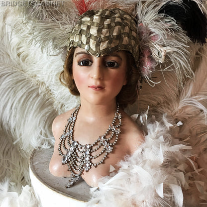 1900s French Wax Boudoir Bust
