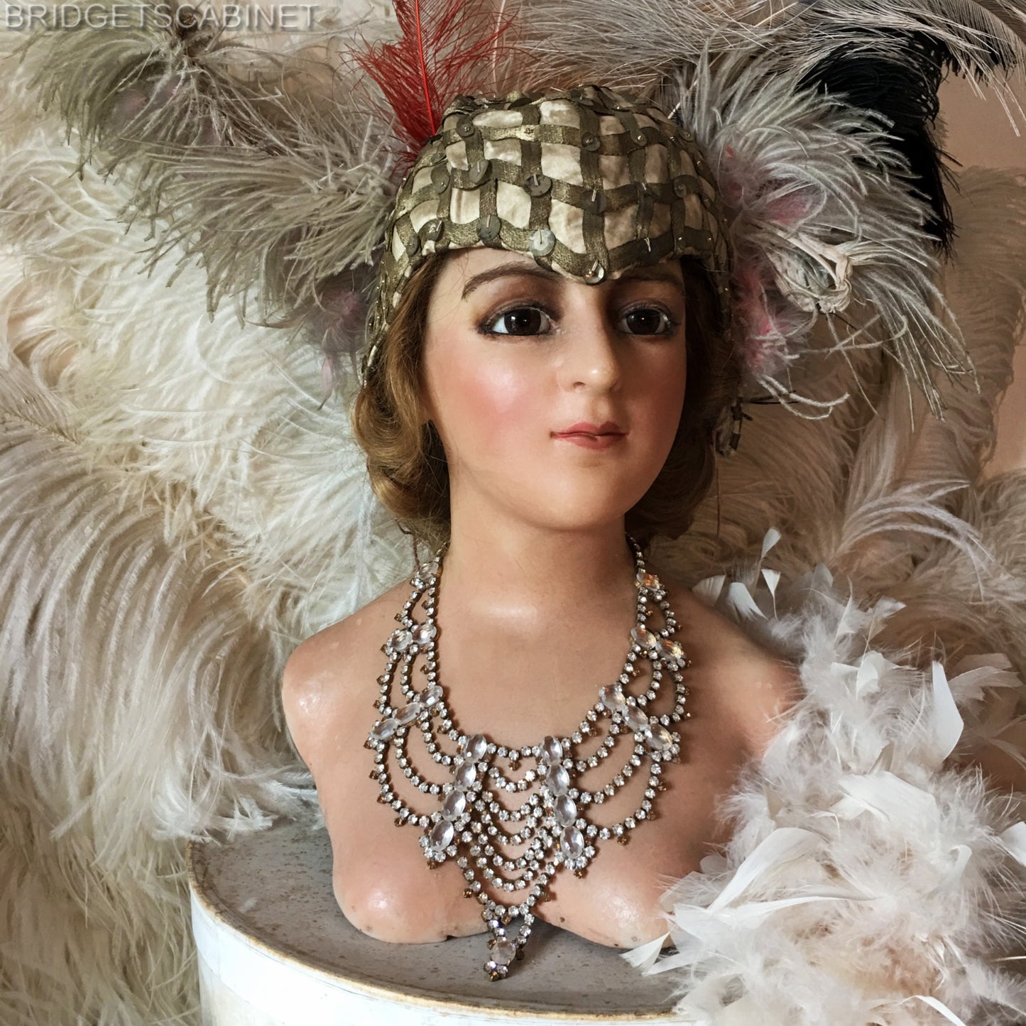 1900s French Wax Boudoir Bust