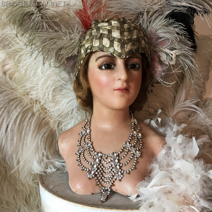1900s French Wax Boudoir Bust
