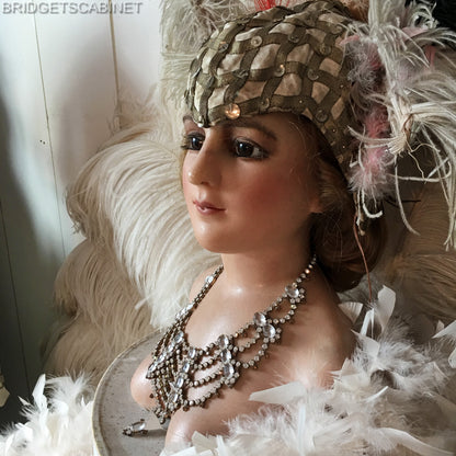 1900s French Wax Boudoir Bust