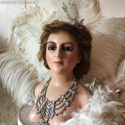 1900s French Wax Boudoir Bust