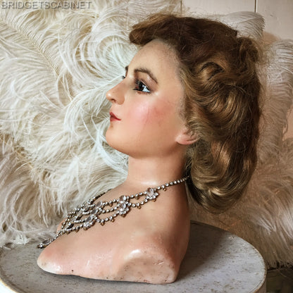 1900s French Wax Boudoir Bust