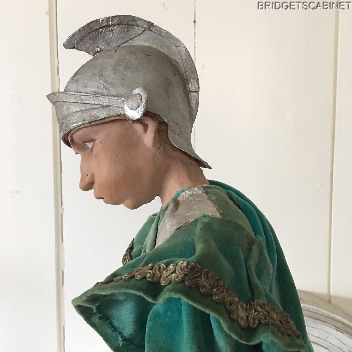 Antique Paper Mache Automation Puppet on Bell Phone Box