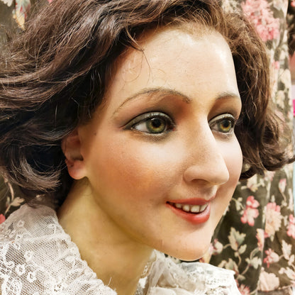 1920s French Wax Bust Mannequin