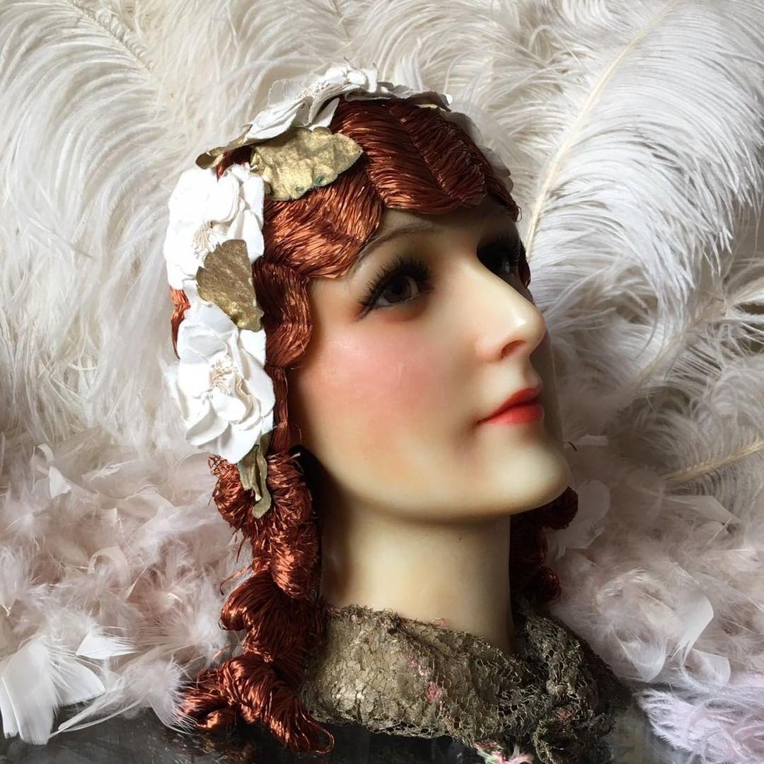 1920s French Wax Head Glass Eyes
