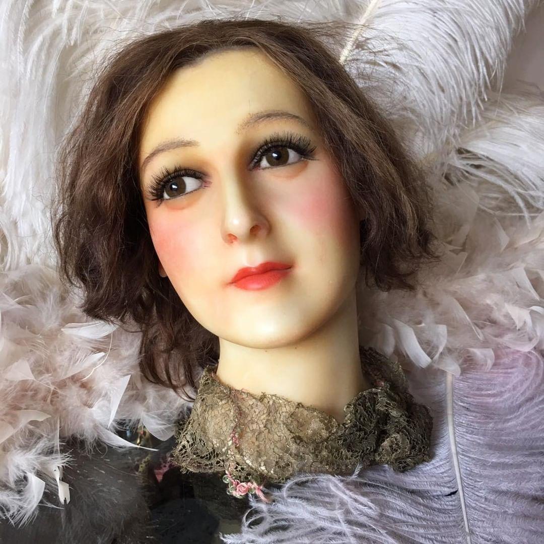 1920s French Wax Head Glass Eyes