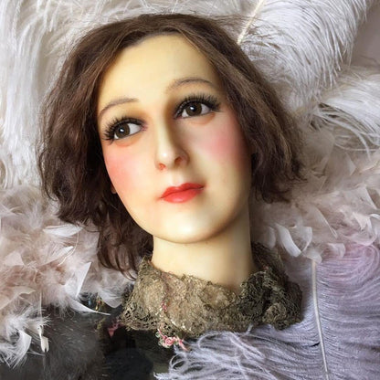 1920s French Wax Head Glass Eyes