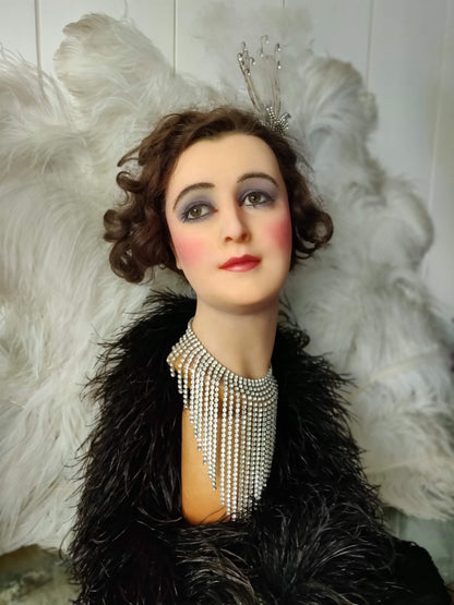 1920s French Wax Counter top Bust