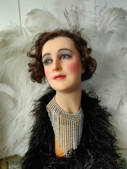 1920s French Wax Counter top Bust