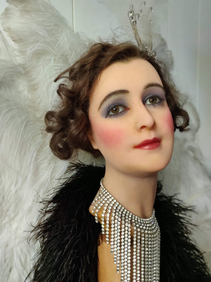 1920s French Wax Counter top Bust