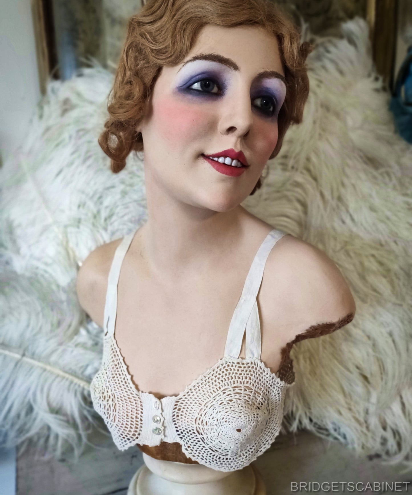 1920s French Wax Wig Bust