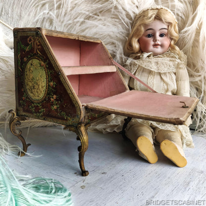 1890s Floral Cherubs Doll Cabinet