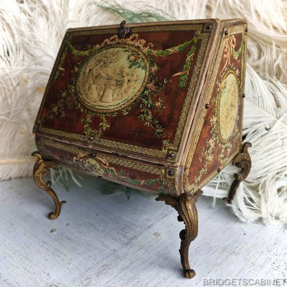 1890s Floral Cherubs Doll Cabinet