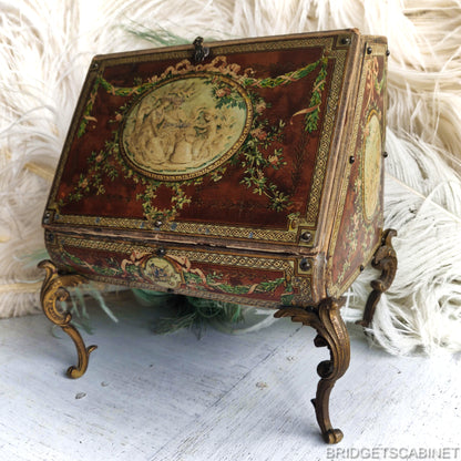 1890s Floral Cherubs Doll Cabinet