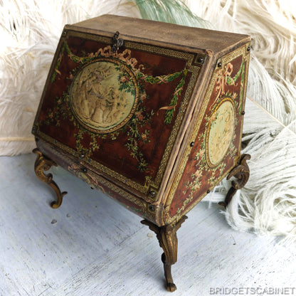 1890s Floral Cherubs Doll Cabinet