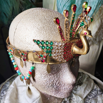 1920s Peacock Stage Crown Headdress Cleopatra