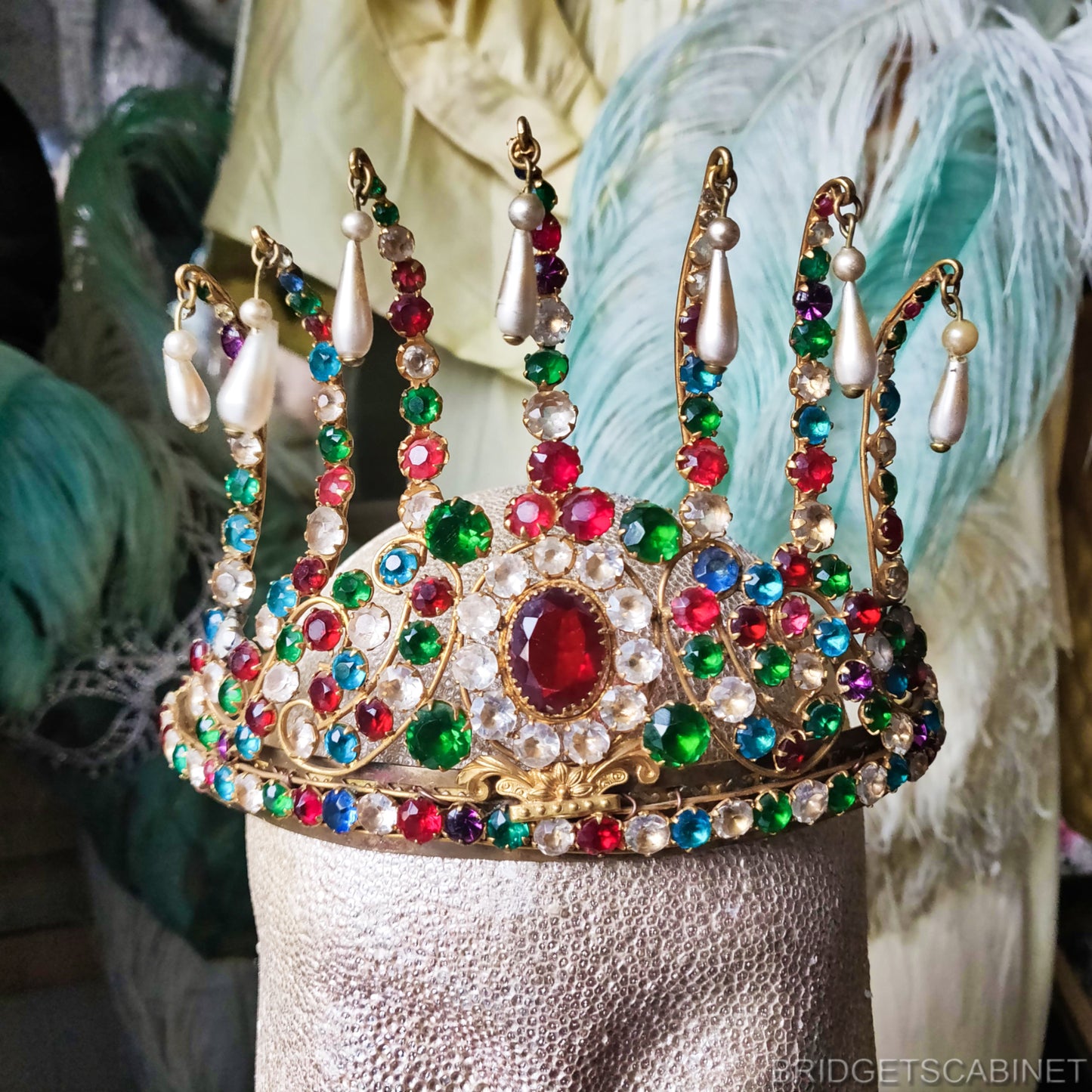1920s Stage Rhinestone Crown Headdress