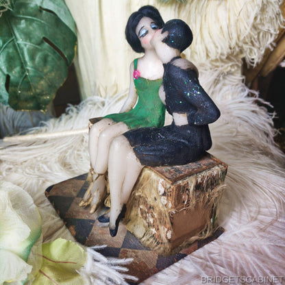 1920s Wax Columbine Doll Scene