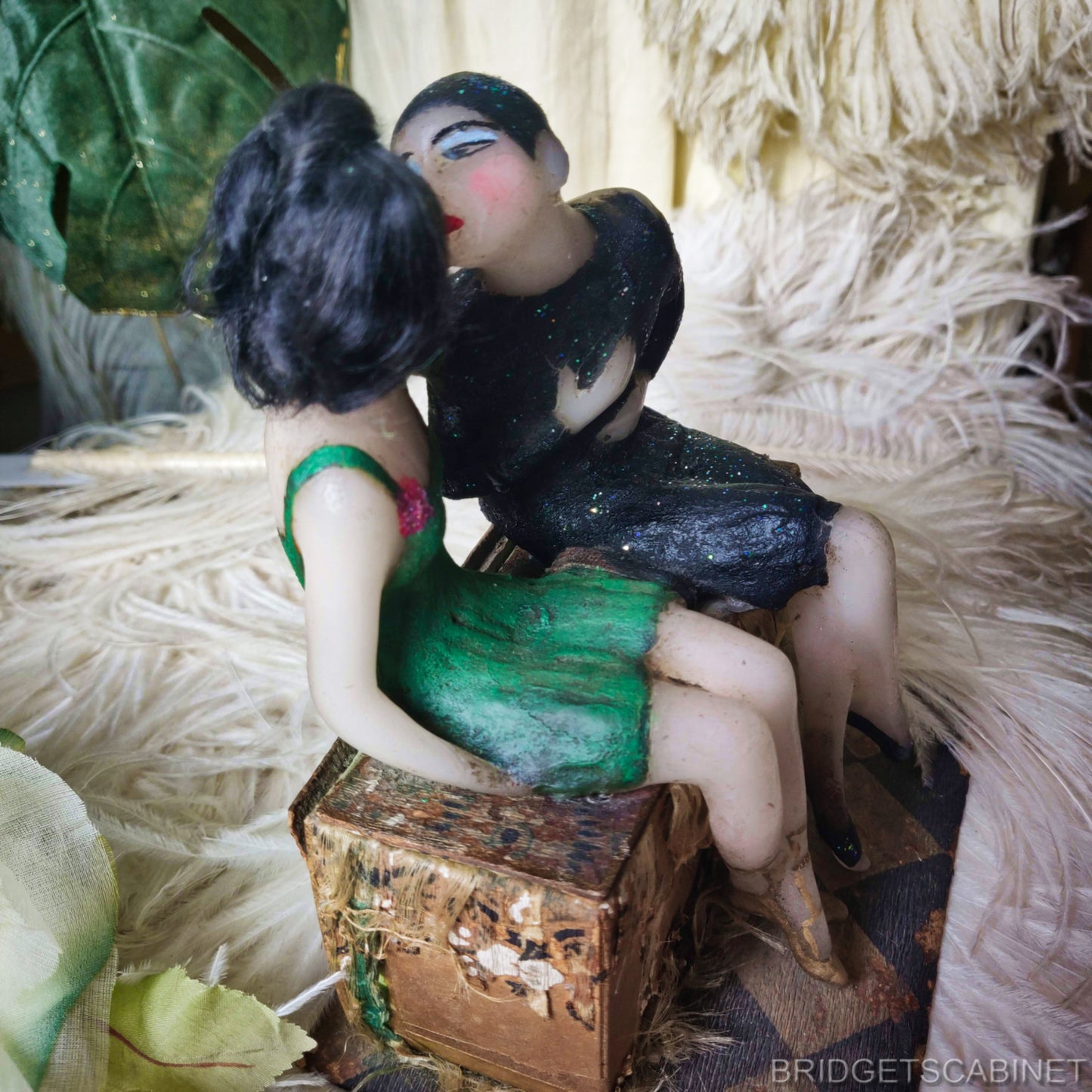 1920s Wax Columbine Doll Scene